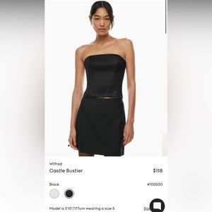 NEVER WORN Wilfred Castle Bustier - Black -Size small